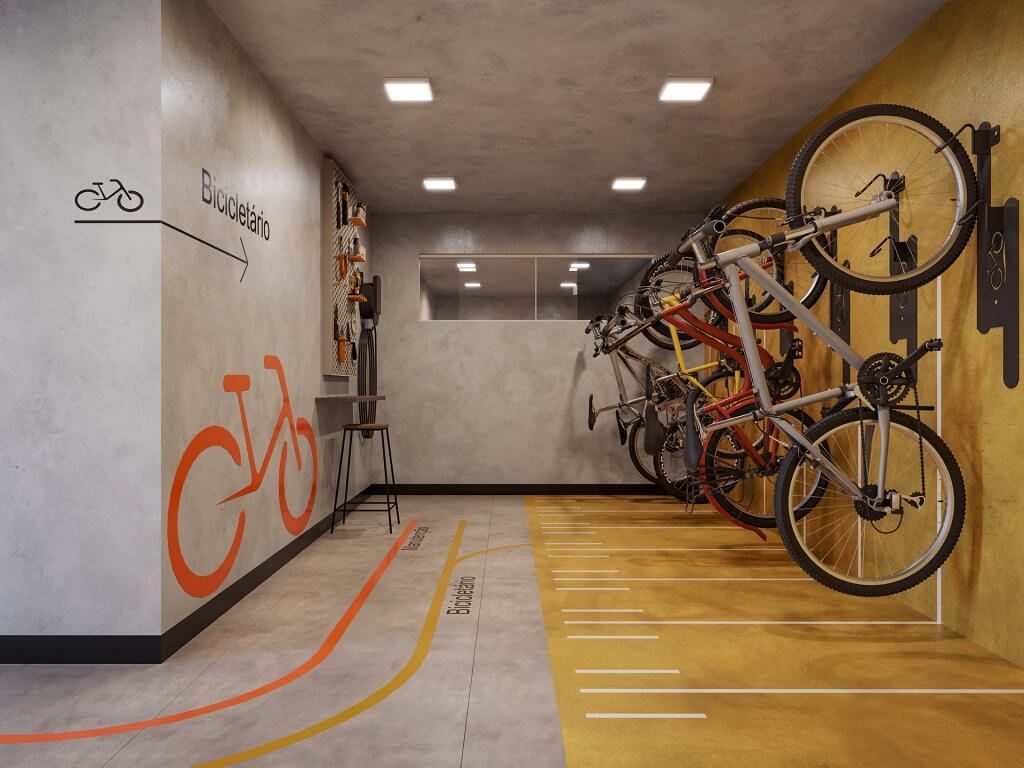 Horta, Bicicletário e Espaço Fitness Para cultivar uma vida mais saudável, as áreas de lazer do Tremezzo Residencial contam com um horta de uso comum e um bicicletário para guardar sua bike após uma pedalada pelas vias da cidade.