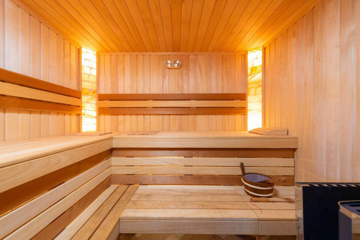 Sauna iluminada