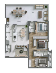 Planta Garden (Os apartamentos finais 03 e 04 do 1º pavimento possuem plantas semelhantes, com uma diferença de 3,38m²)